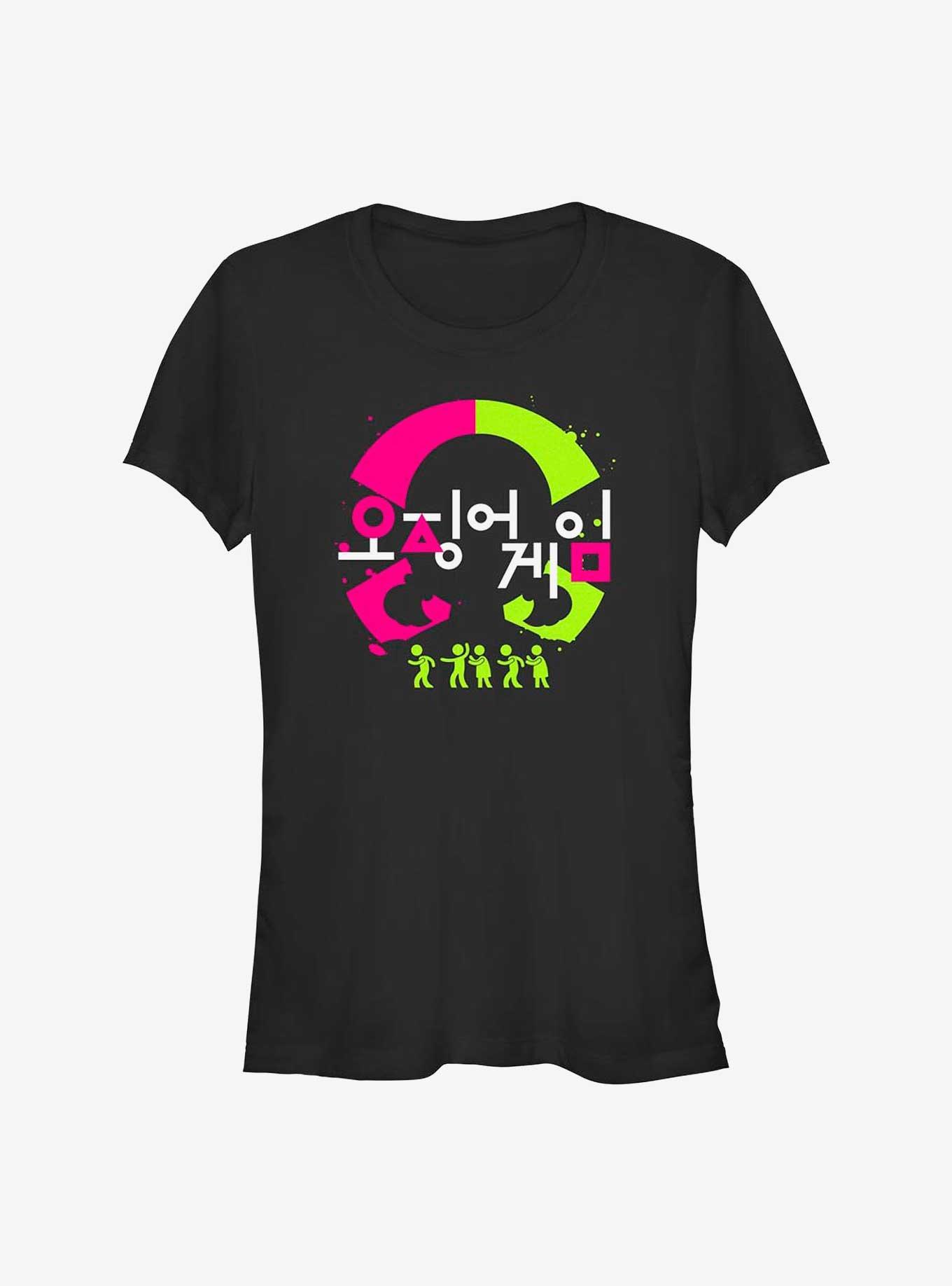 Squid Game Korean Logo Girls T-Shirt, BLACK, hi-res