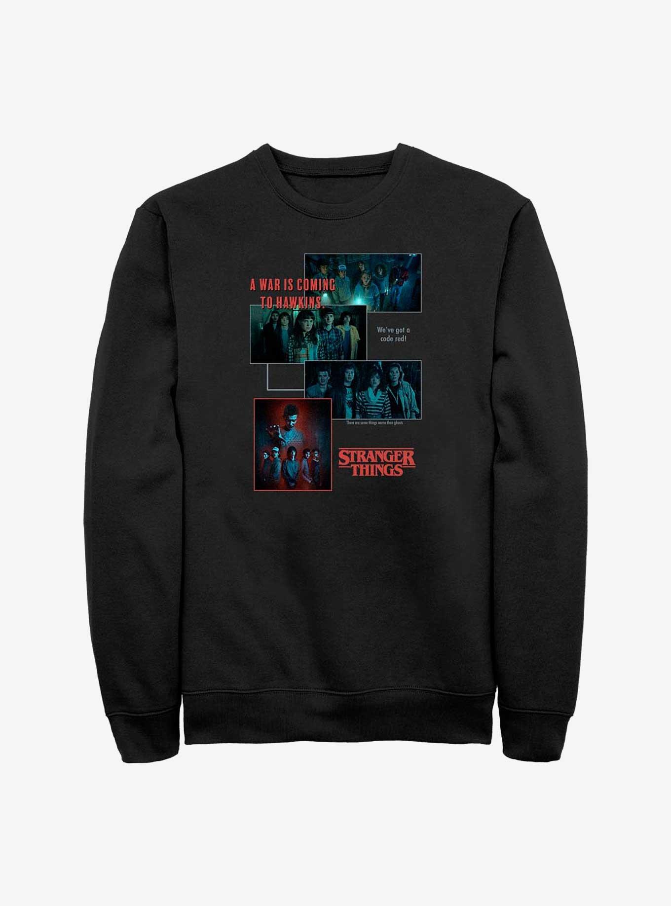 Stranger Things Hawkins War Collage Sweatshirt, , hi-res