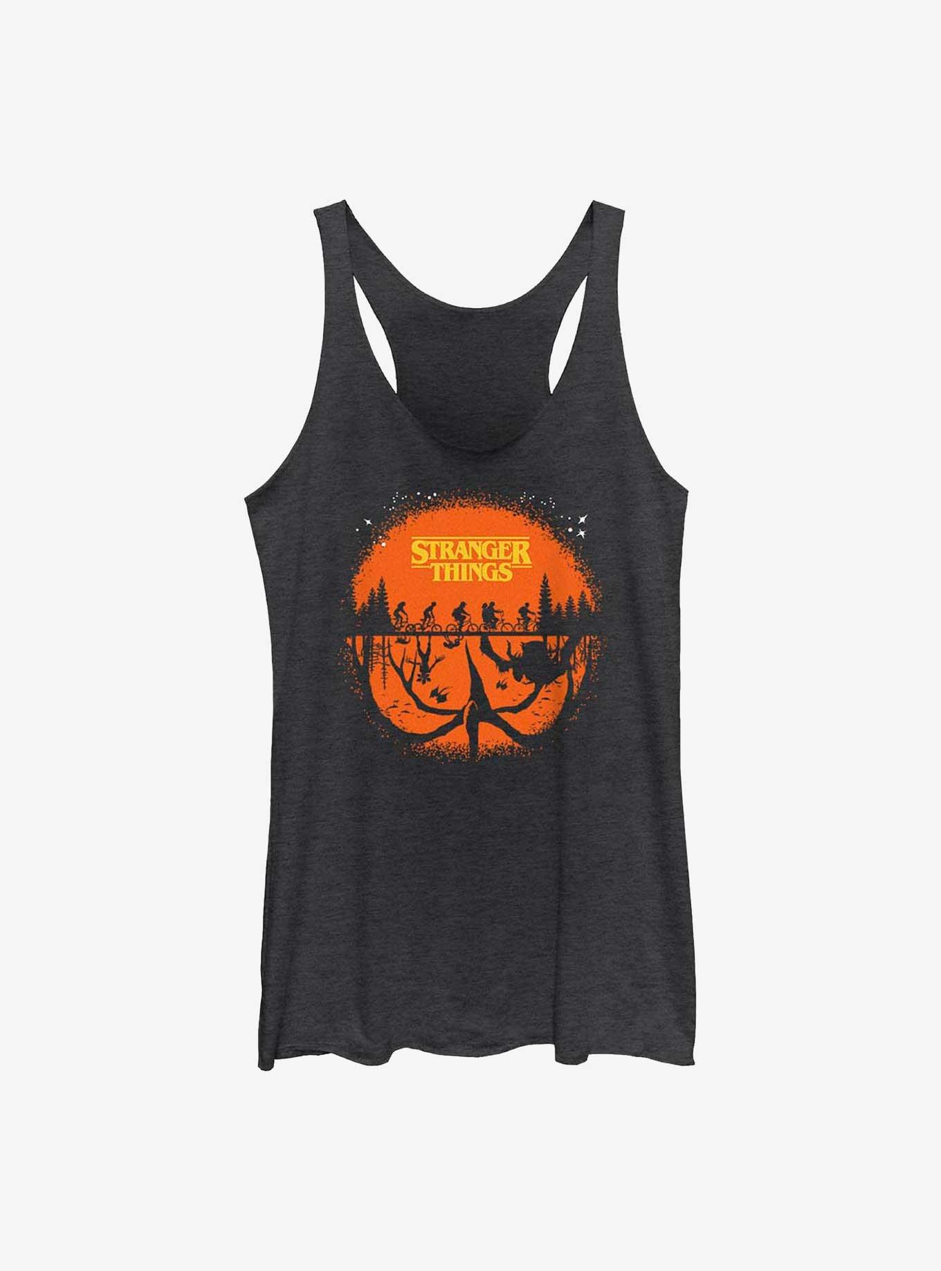 Stranger Things Night Time Ride Girls Tank Top, BLK HTR, hi-res