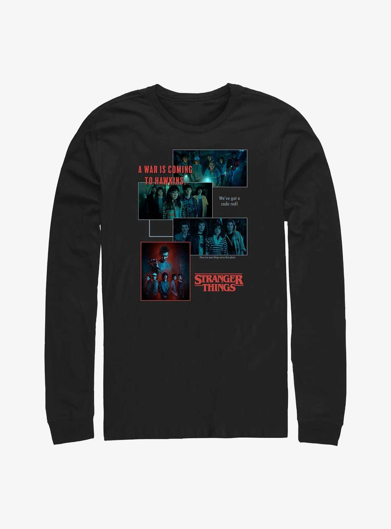 Stranger Things Hawkins War Collage Long-Sleeve T-Shirt, , hi-res