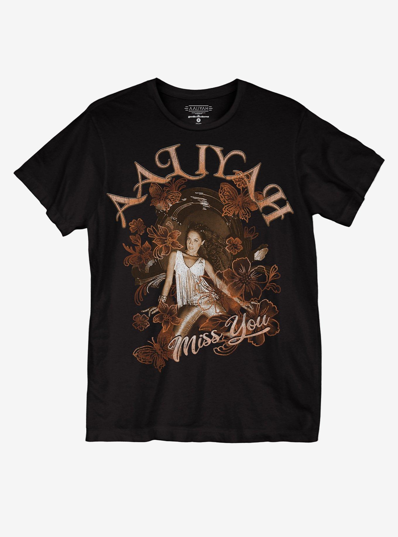 Aaliyah Miss You Boyfriend Fit Girls T-Shirt, BLACK, hi-res