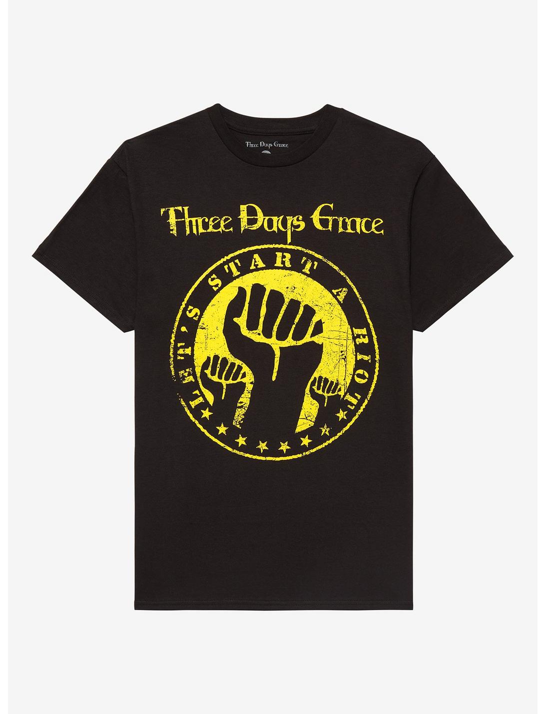 Three Days Grace Riot Boyfriend Fit Girls T-Shirt, BLACK, hi-res