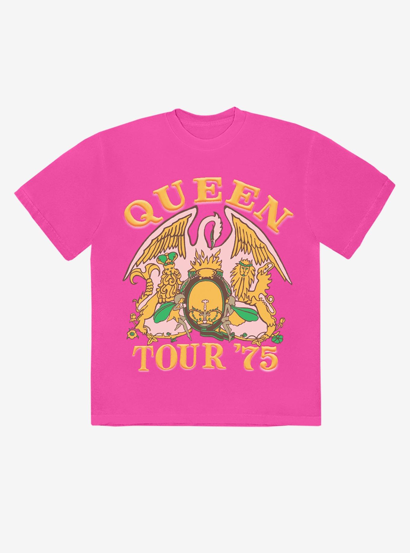 Queen Tour '75 Boyfriend Fit Girls T-Shirt, PINK, hi-res