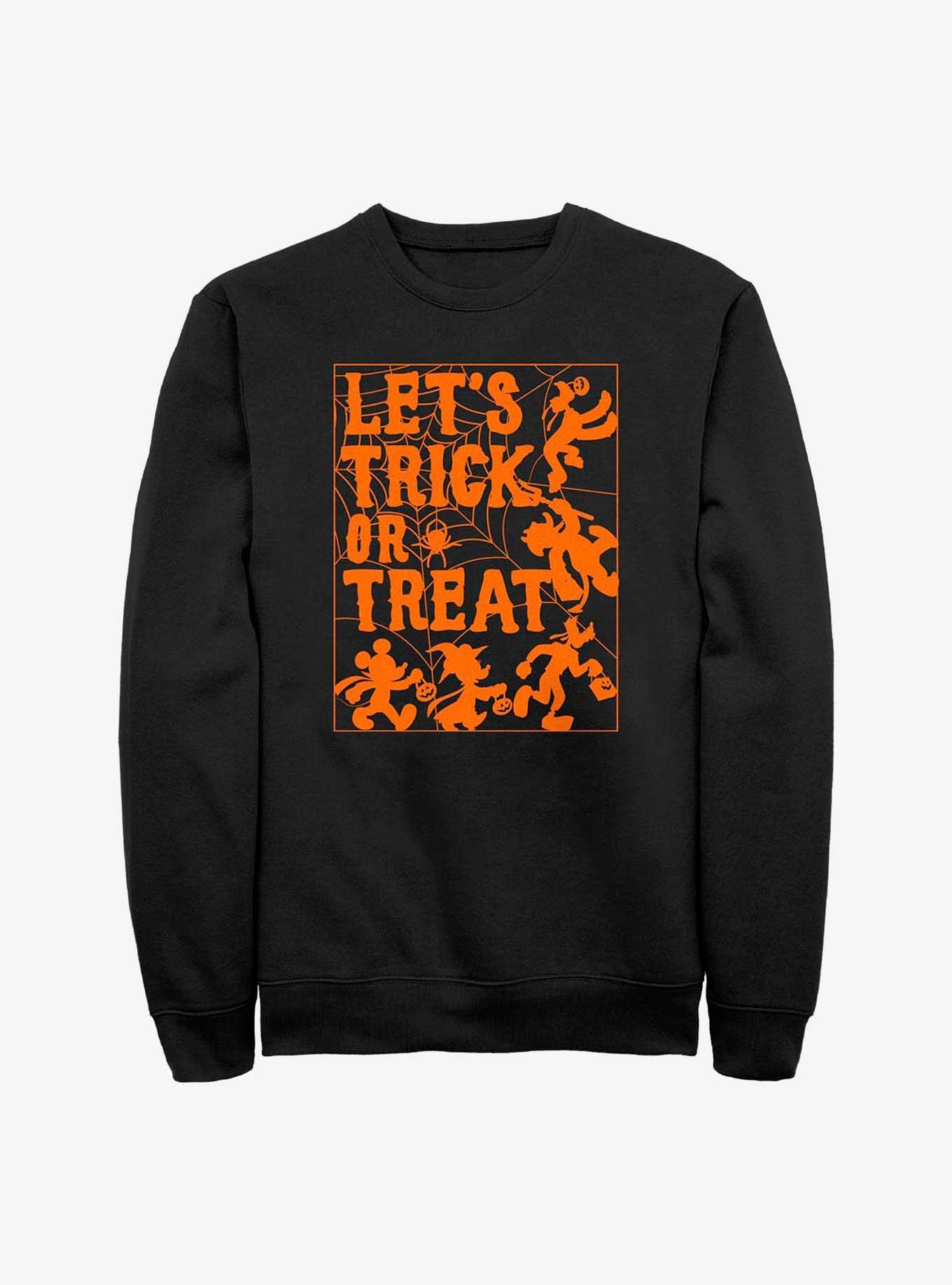 Disney Mickey Mouse Let's Trick or Treat Spiderweb Sweatshirt, , hi-res