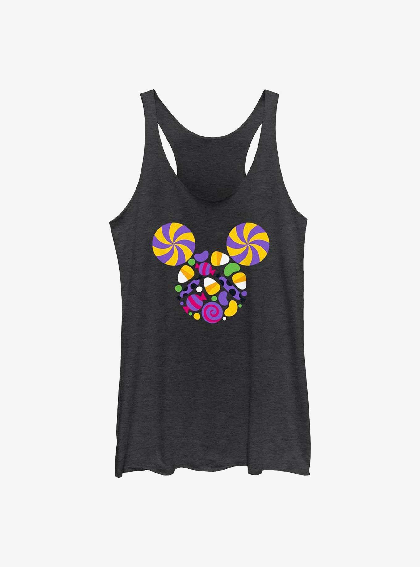 Disney Mickey Mouse Candy Head Girls Tank, BLK HTR, hi-res