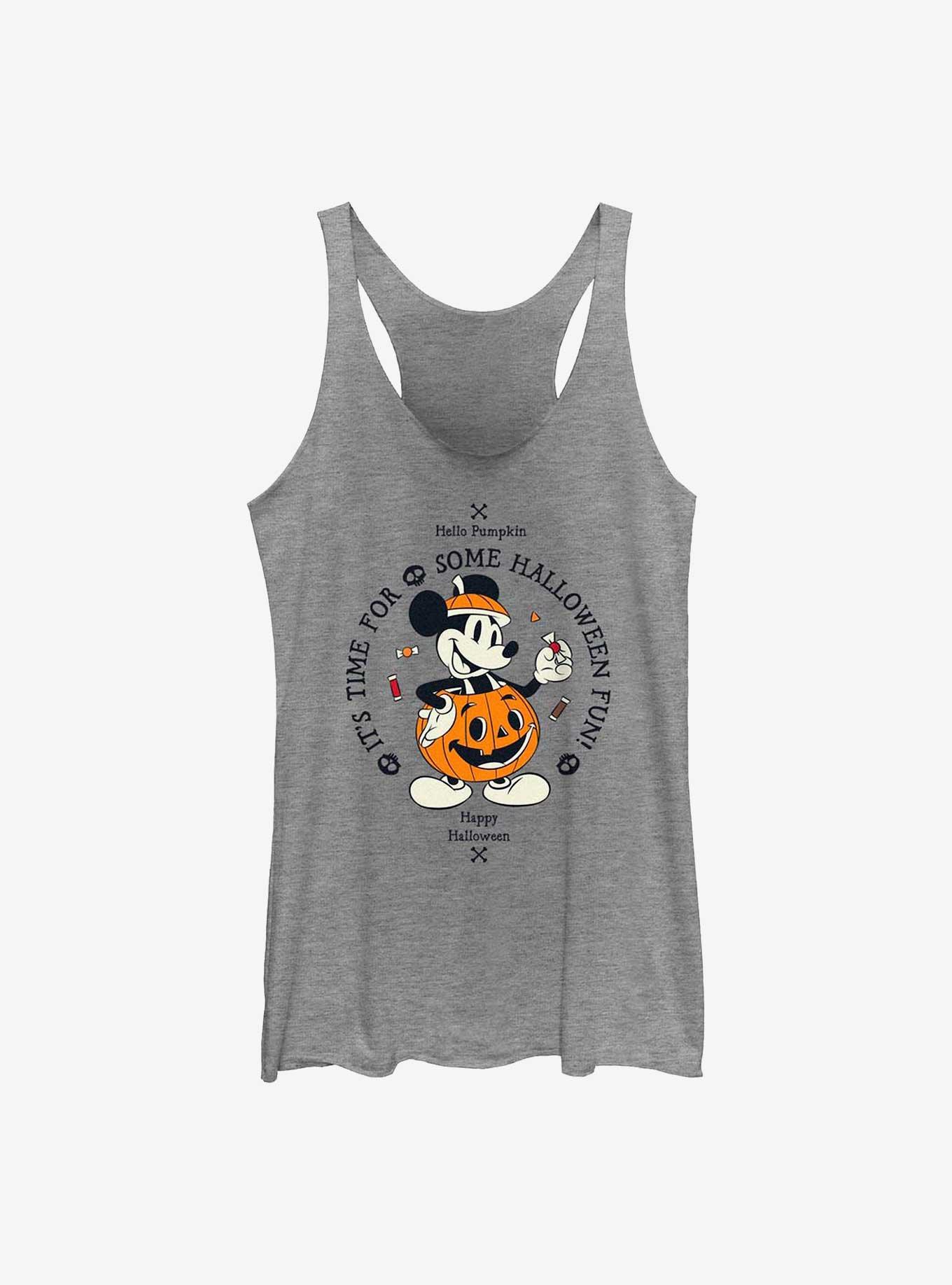 Disney Mickey Mouse Pumpkin Mickey Girls Tank, GRAY HTR, hi-res