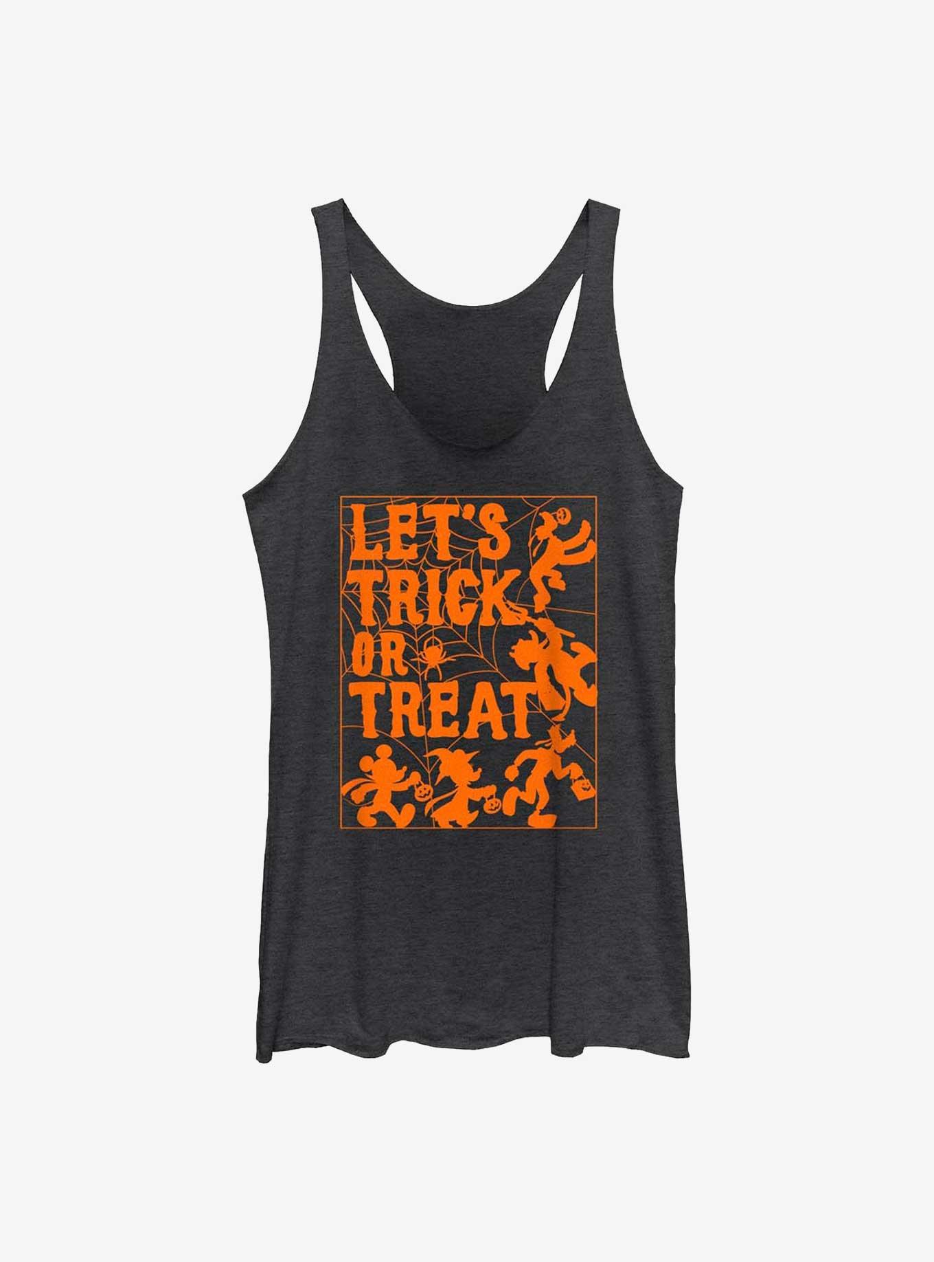 Disney Mickey Mouse Let's Trick or Treat Spiderweb Girls Tank, BLK HTR, hi-res