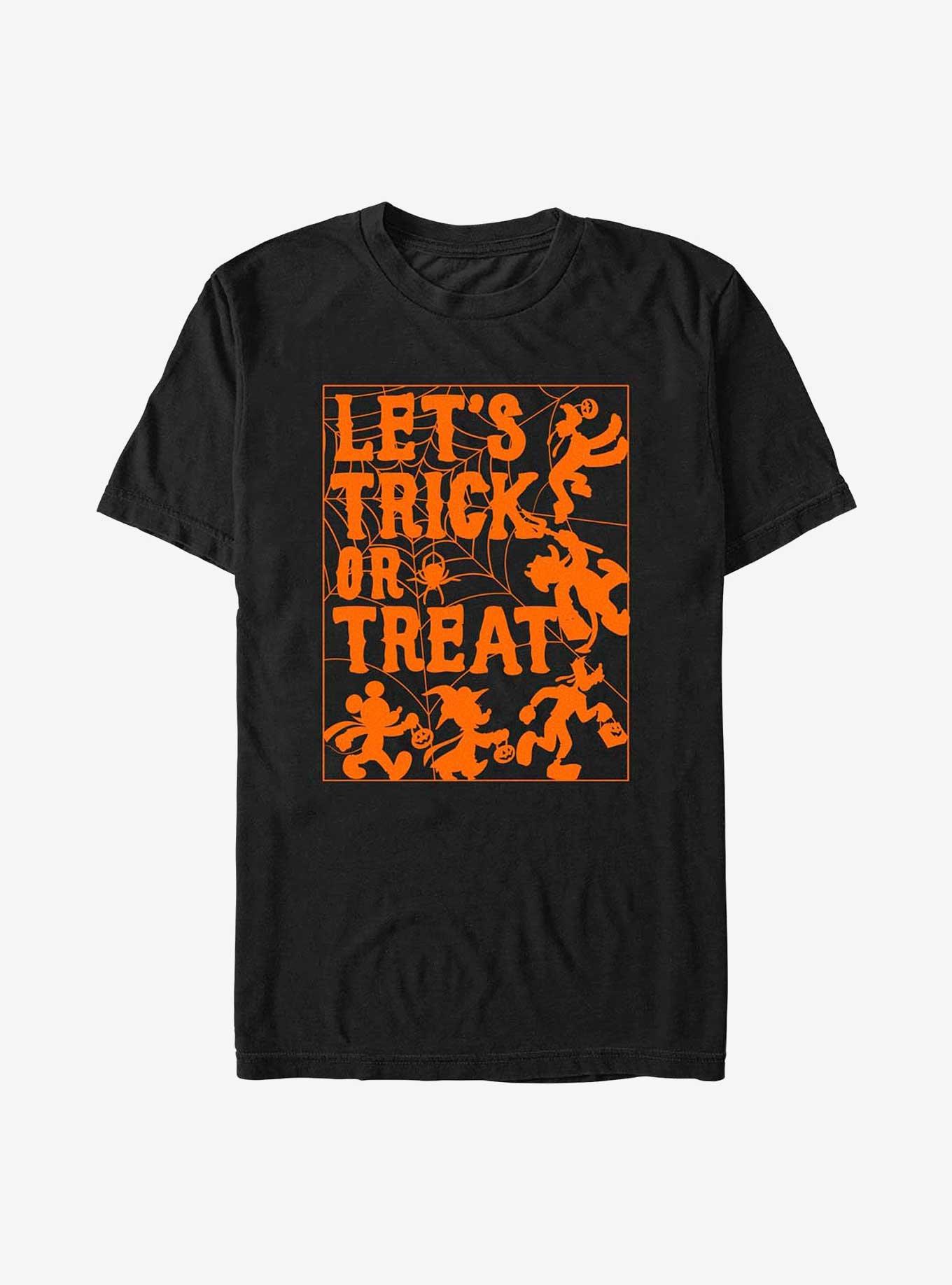 Disney Mickey Mouse Let's Trick or Treat Spiderweb T-Shirt, BLACK, hi-res