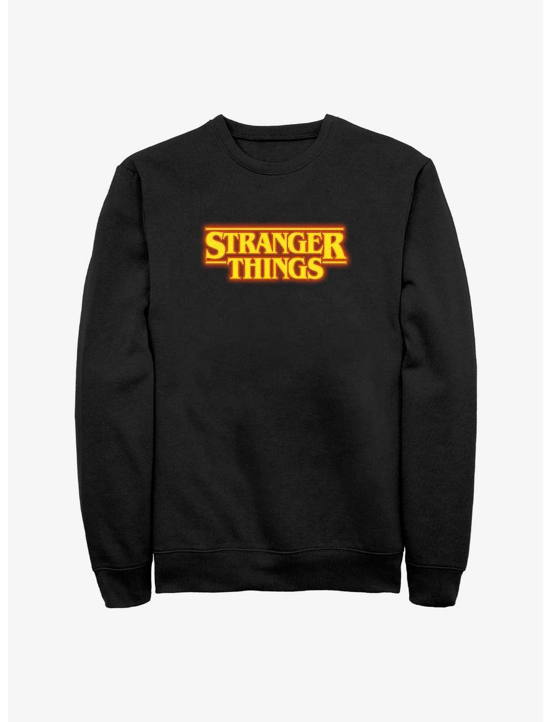 Stranger Things Pumpkin Colors Logo Sweatshirt, BLACK, hi-res