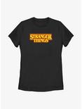Stranger Things Pumpkin Colors Logo Womens T-Shirt, BLACK, hi-res