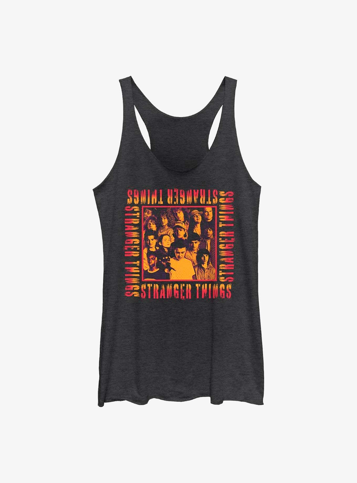 Stranger Things Eery Group Womens Tank Top, BLK HTR, hi-res