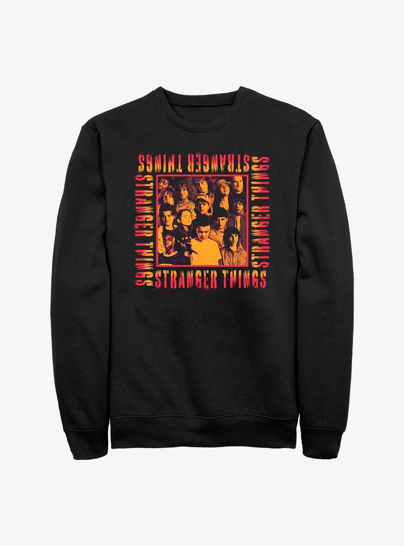 Stranger Things Eery Group Sweatshirt, BLACK, hi-res