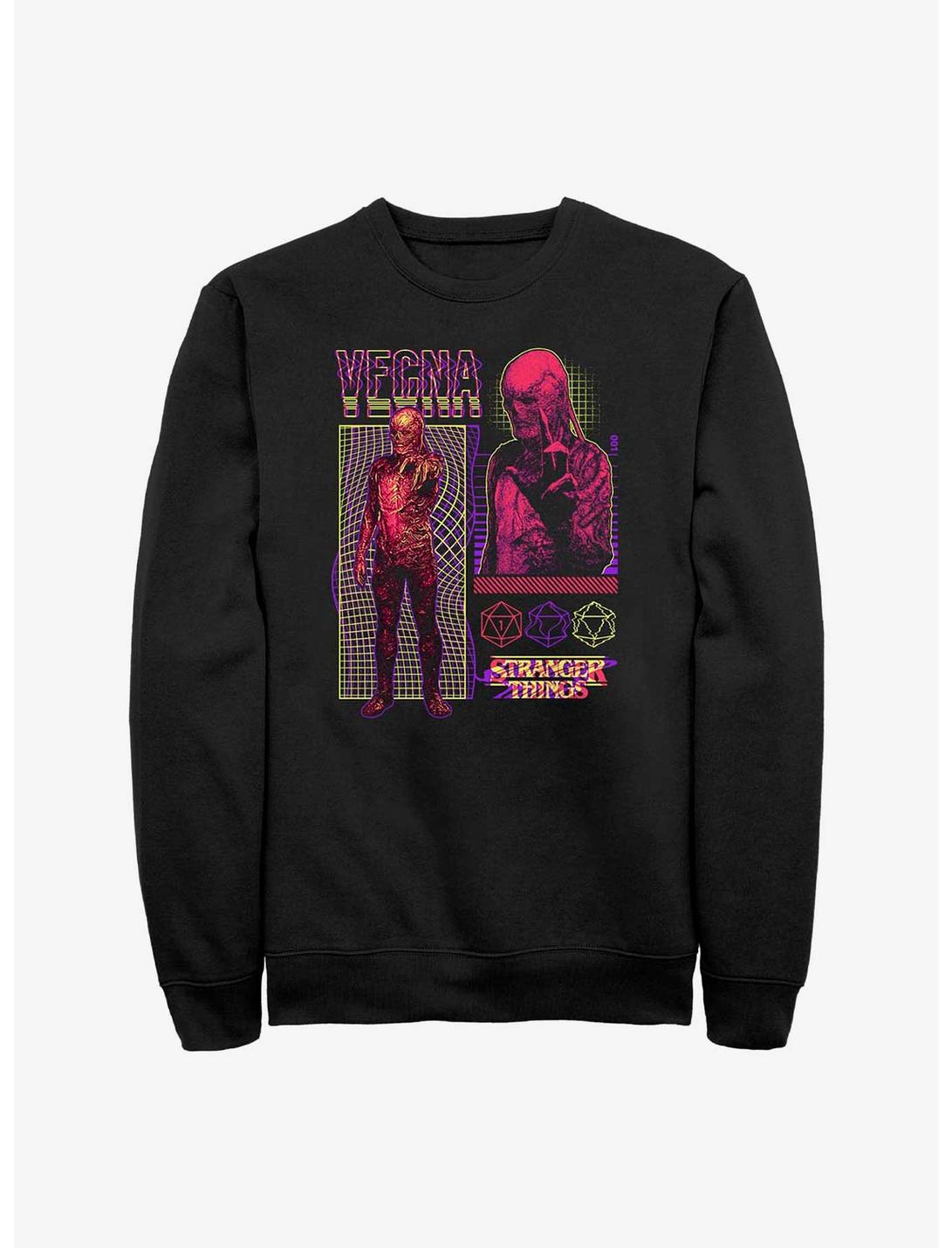 Stranger Things Vecna Streetwear Infographic Sweatshirt, BLACK, hi-res