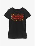 Stranger Things Fall Season Logo Youth Girls T-Shirt, BLACK, hi-res