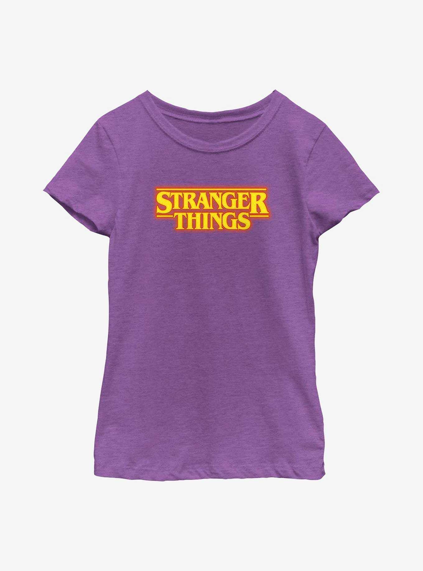 Stranger Things Pumpkin Colors Logo Youth Girls T-Shirt, , hi-res