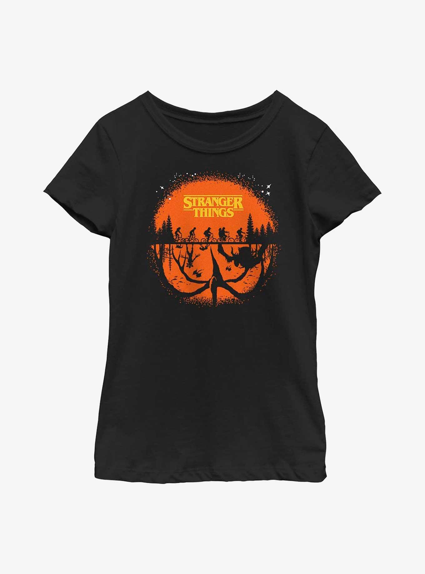 Stranger Things Upside Down Haunt Youth Girls T-Shirt, BLACK, hi-res