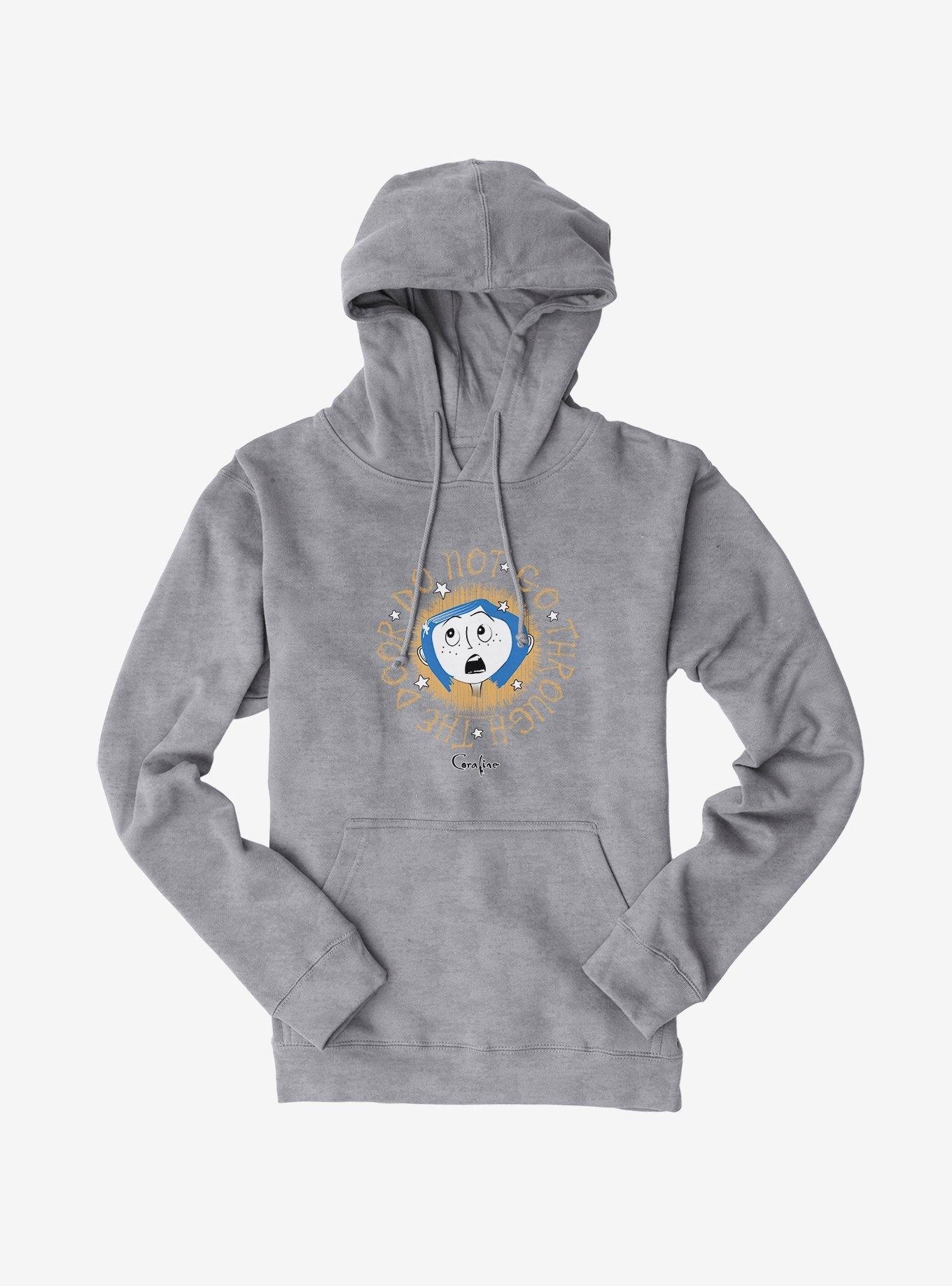 Coraline Do Not Go Stars Hoodie, HEATHER GREY, hi-res