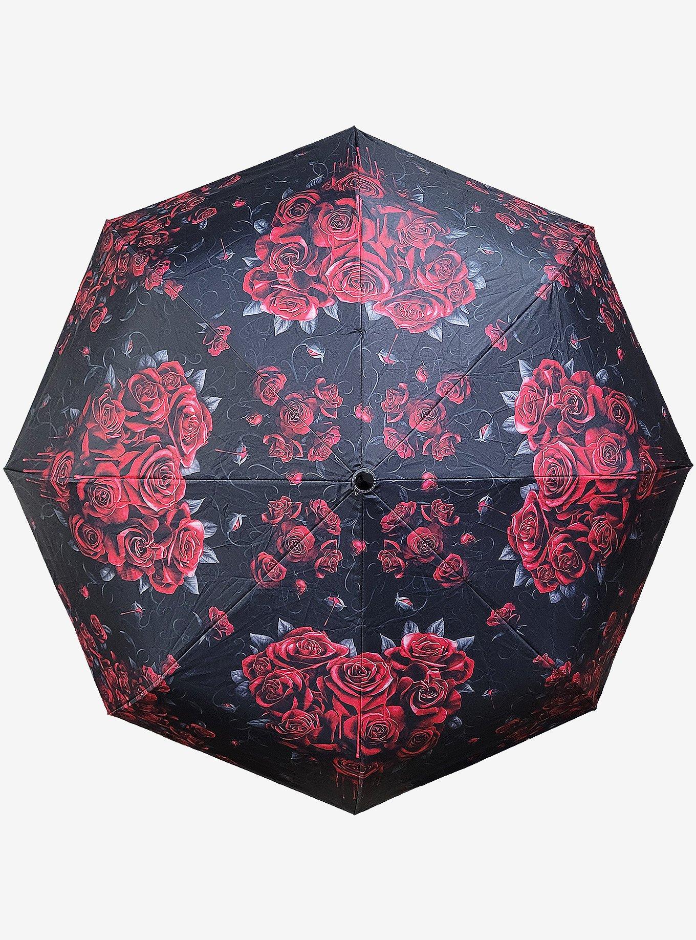 Blood Rose Compact Travel Umbrella