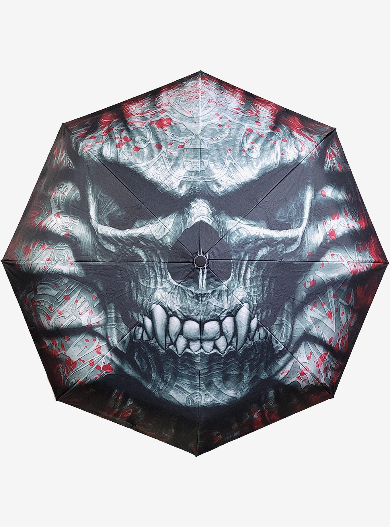 Goth Skull Compact Travel Umbrella