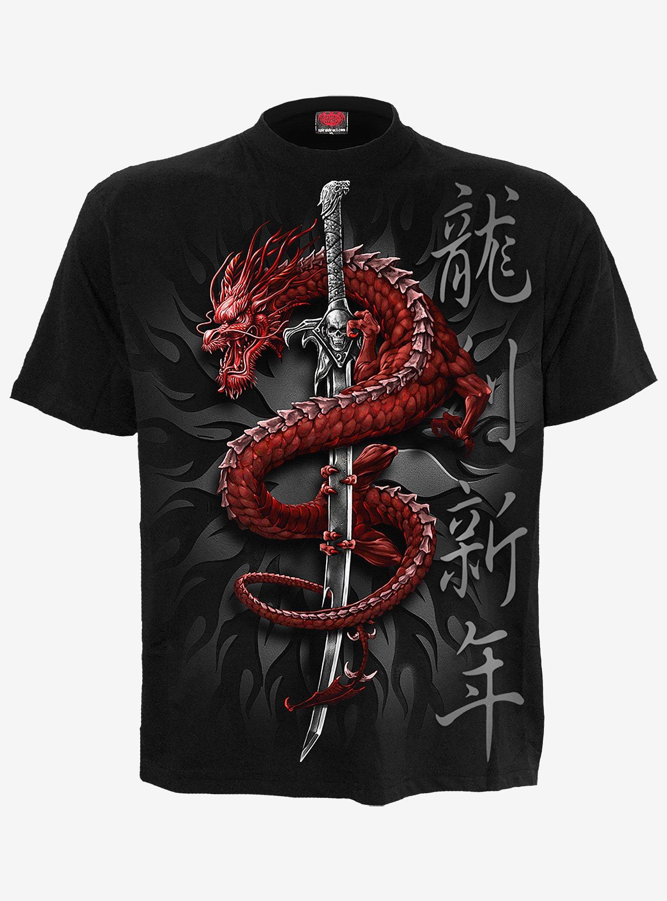 Mystical Dragon Black T-Shirt, , hi-res