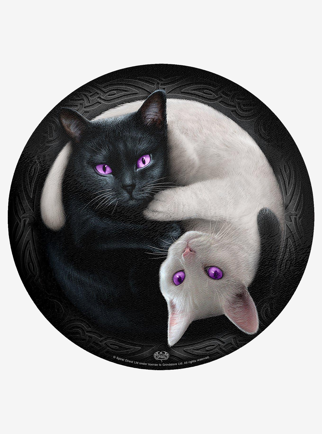 Yin Yang Cats Glass Chopping Board, , hi-res