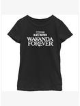 Marvel Black Panther Wakanda Forever Logo Youth Girls T-Shirt, BLACK, hi-res