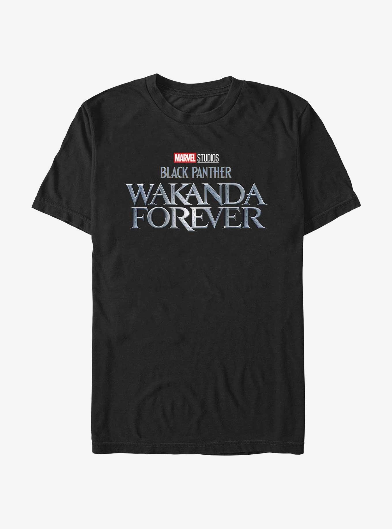 Marvel Black Panther Wakanda Forever Metal Logo T-Shirt, , hi-res