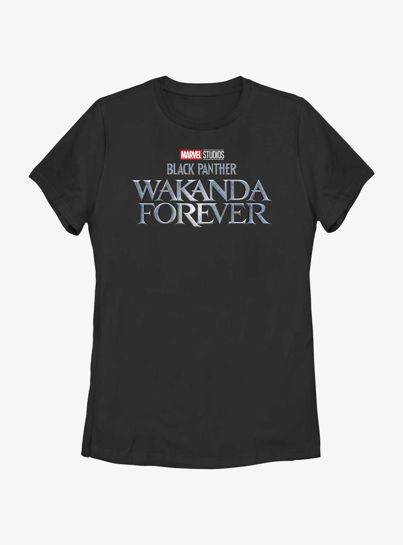 Marvel Black Panther Wakanda Forever Metal Logo Womens T-Shirt, , hi-res