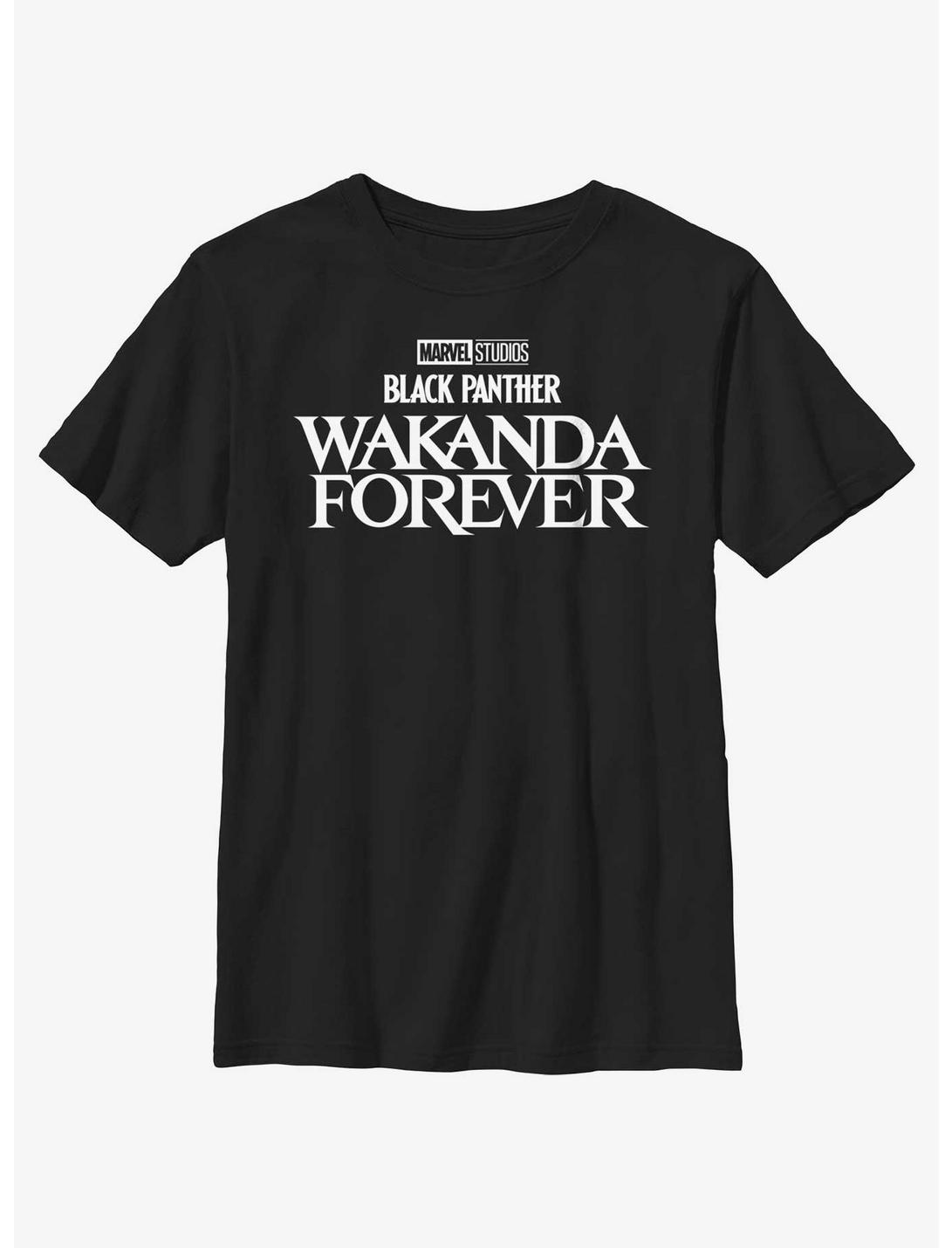 Marvel Black Panther Wakanda Forever Logo Youth T-Shirt, BLACK, hi-res