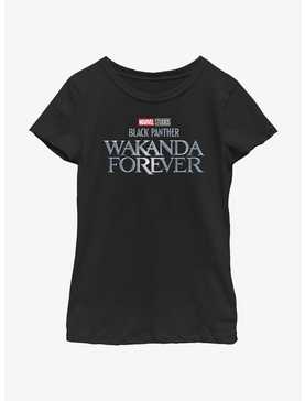 Marvel Black Panther Wakanda Forever Metal Logo Youth Girls T-Shirt, , hi-res