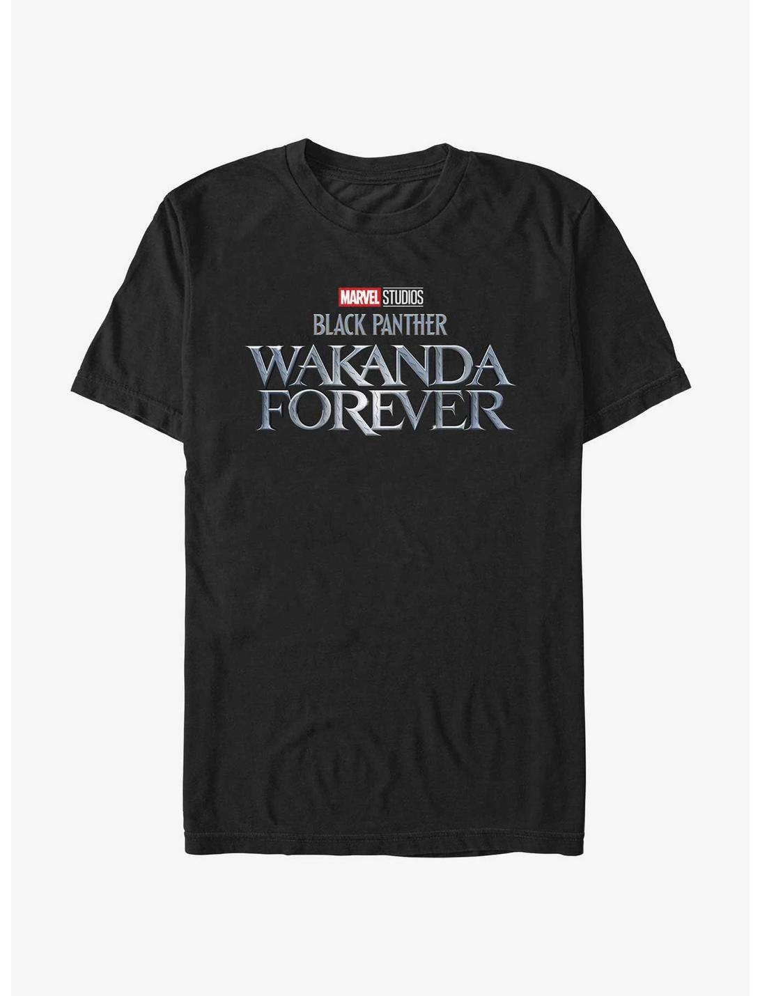Marvel Black Panther Wakanda Forever Metal Logo T-Shirt, BLACK, hi-res