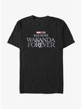 Marvel Black Panther Wakanda Forever Metal Logo T-Shirt, BLACK, hi-res