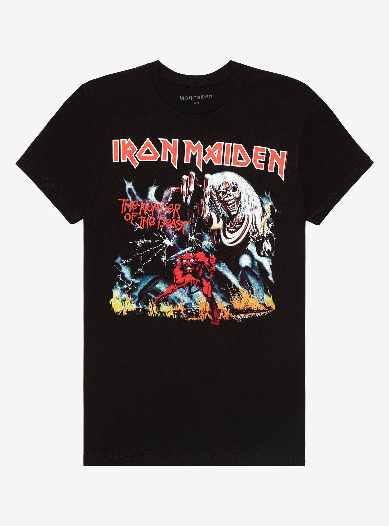 Iron Maiden The Number Of The Beast Lyrics T-Shirt, BLACK, hi-res