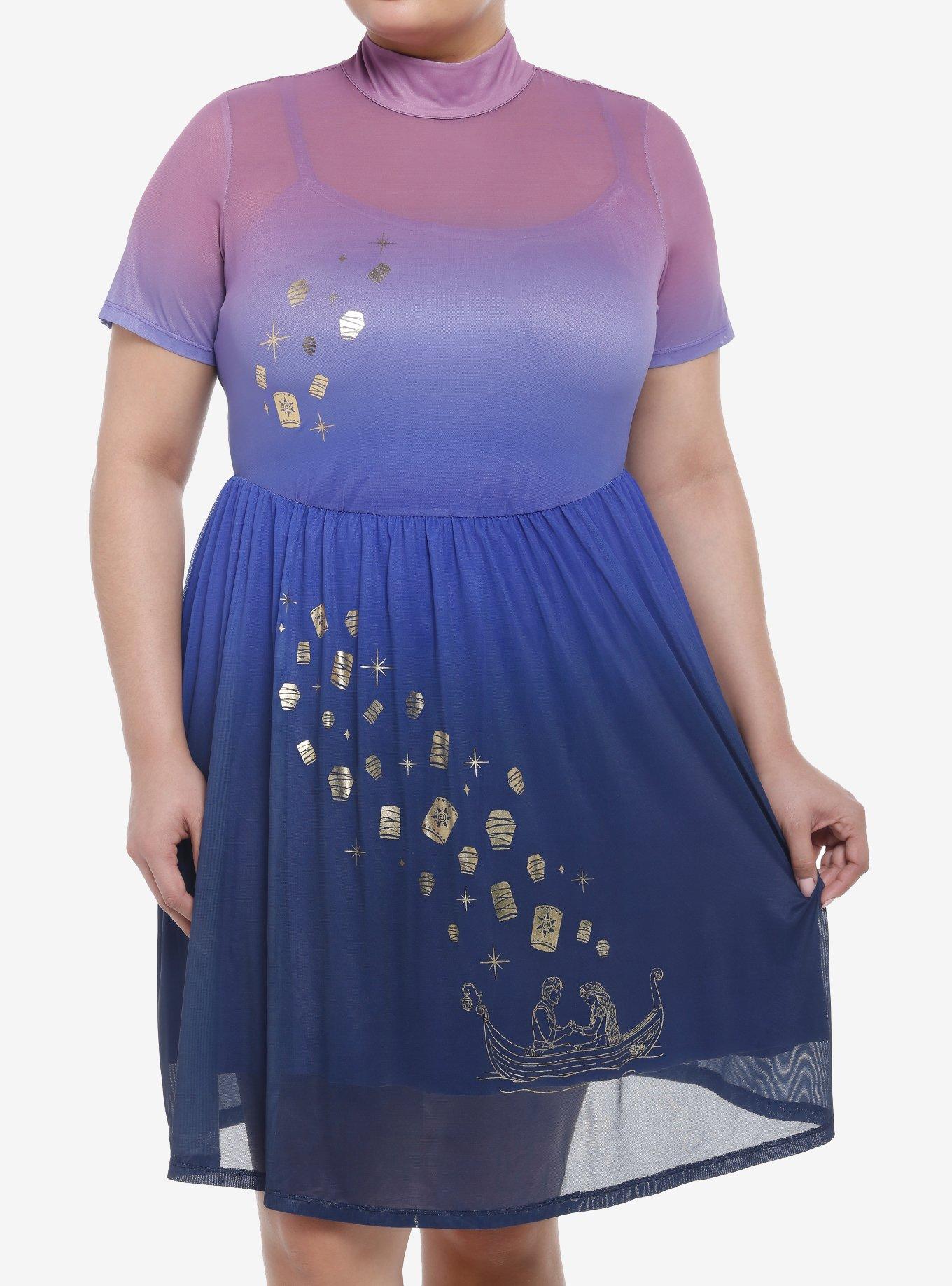 Her Universe Disney Tangled Lantern Ombre Mesh Dress Plus Size, MULTI, hi-res