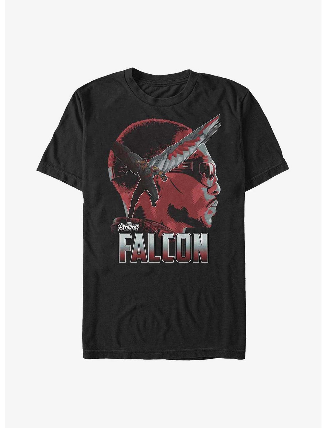 Marvel Avengers Falcon Profile T-Shirt, BLACK, hi-res