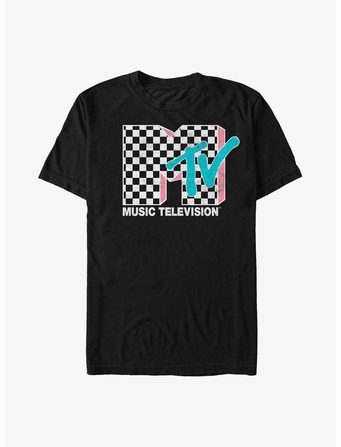 MTV Checkered Inverse T-Shirt, BLACK, hi-res