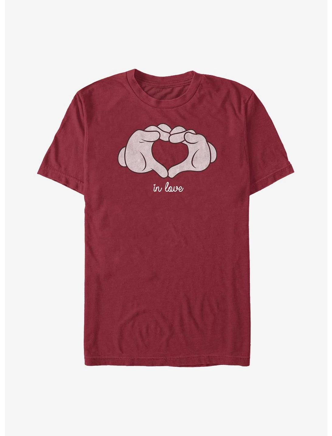 Disney Mickey Mouse Glove Heart T-Shirt, CARDINAL, hi-res