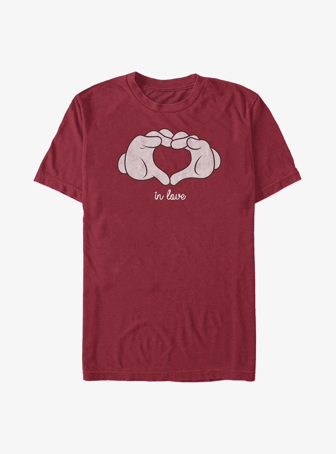 Disney Mickey Mouse Glove Heart T-Shirt, CARDINAL, hi-res