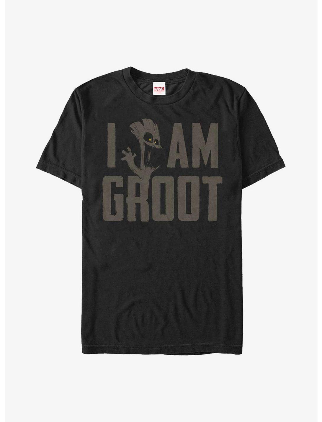 Marvel Guardians Of The Galaxy I Am Groot Text  T-Shirt, BLACK, hi-res