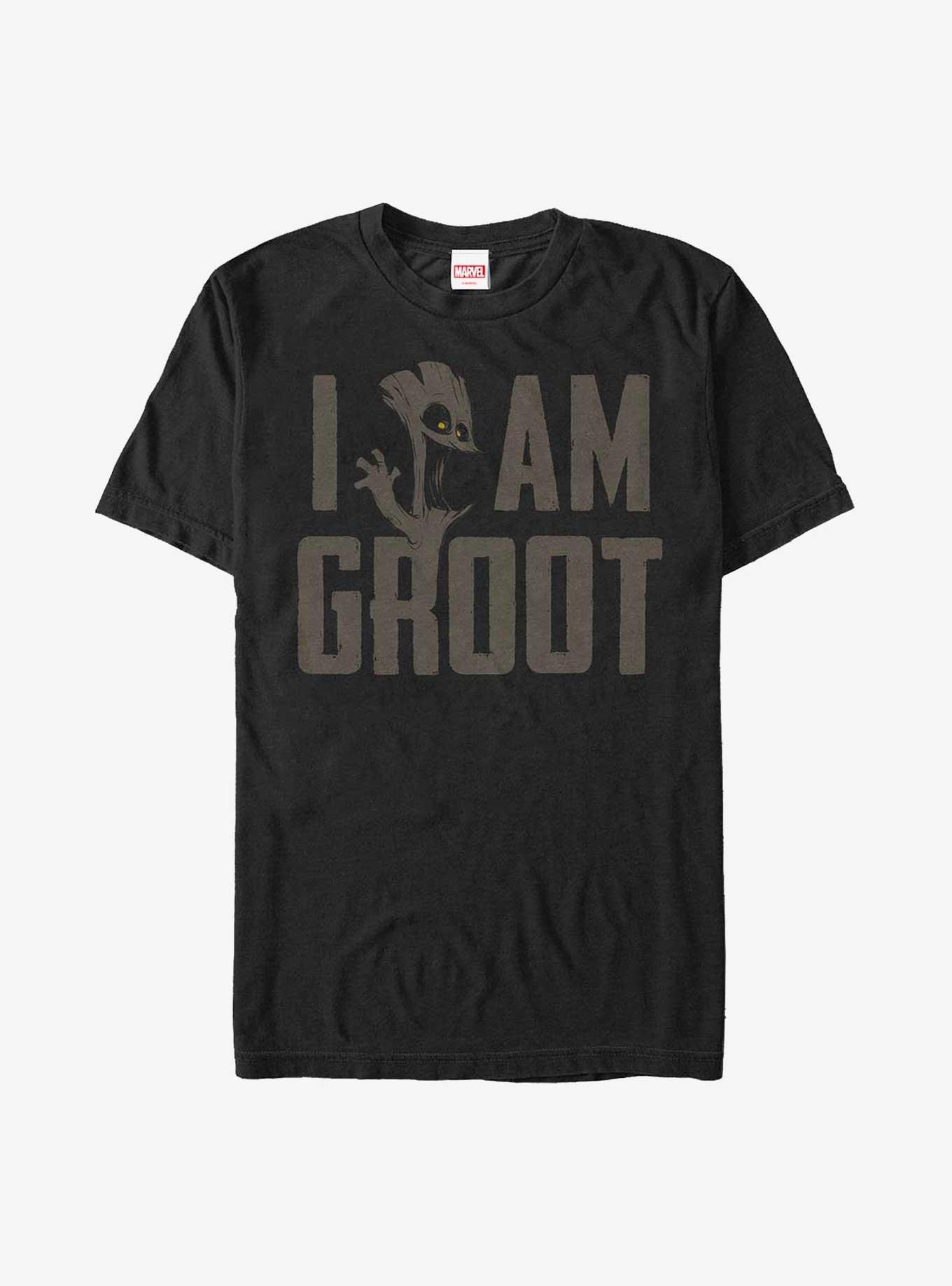 Marvel Guardians Of The Galaxy I Am Groot Text  T-Shirt, BLACK, hi-res