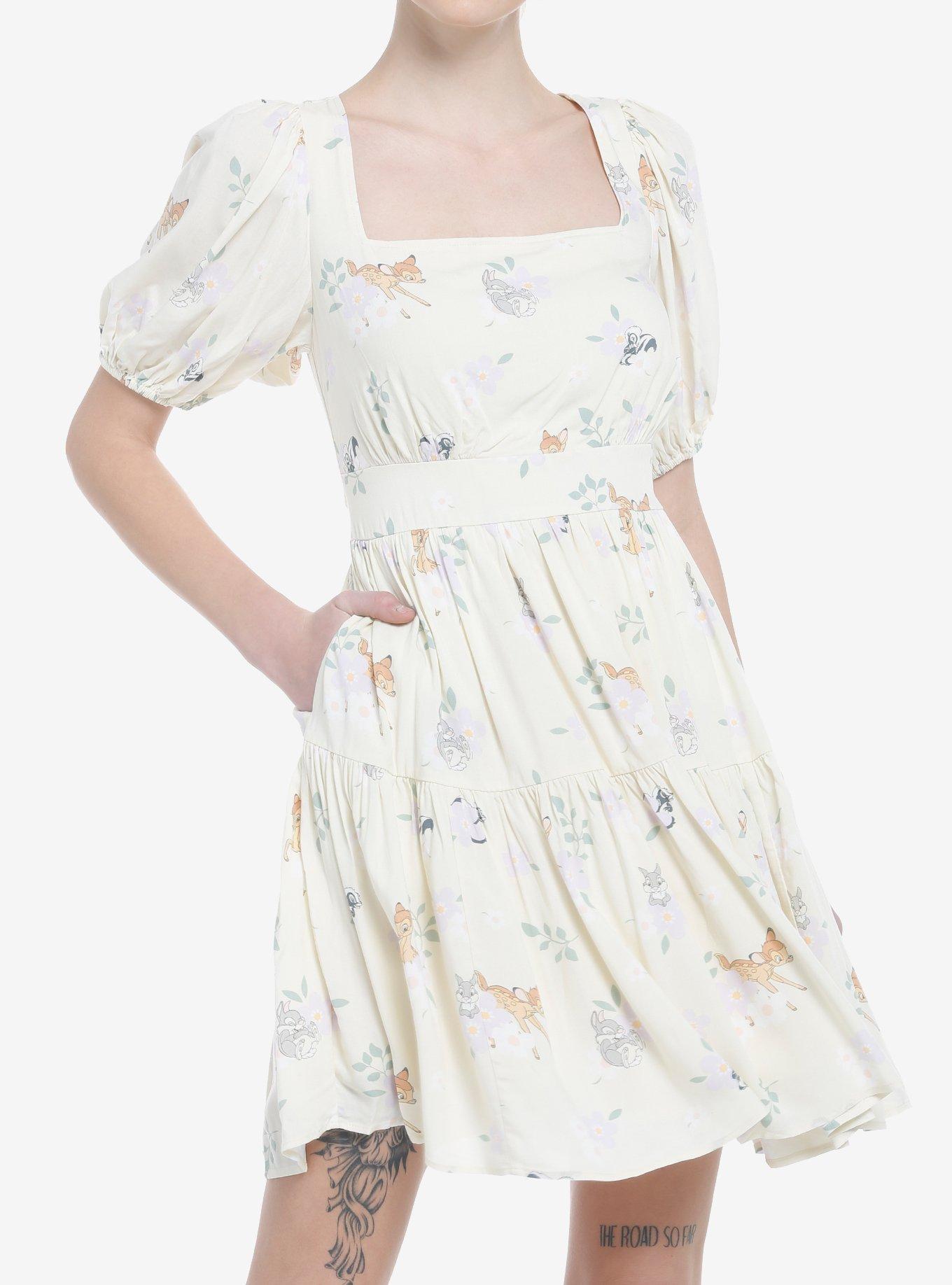 Her Universe Disney Bambi Floral Sweetheart Tiered Dress, MULTI, hi-res
