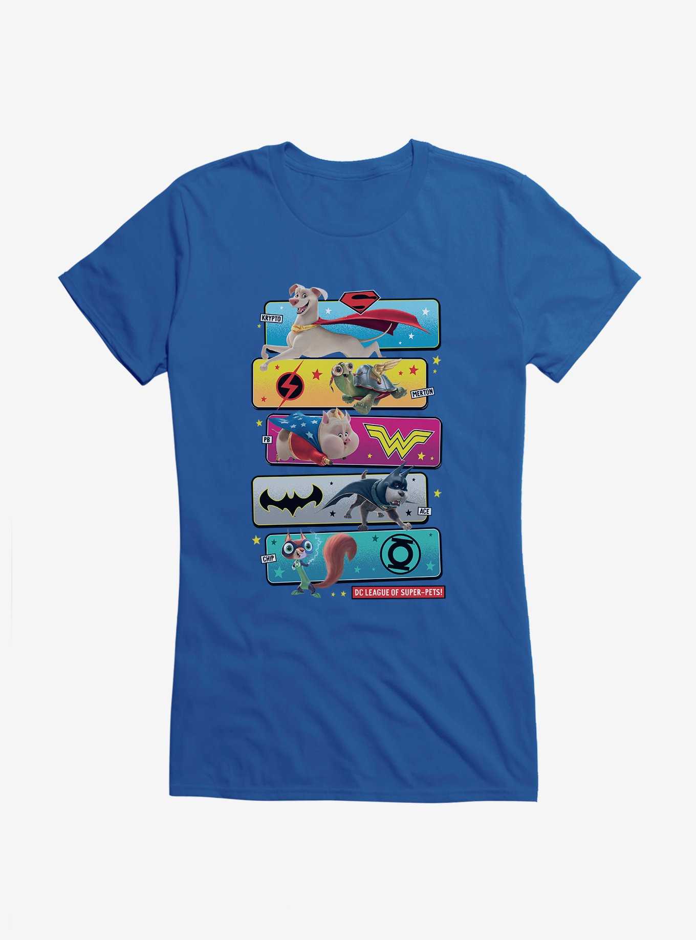DC League of Super-Pets Group Stack Comic Style Girls T-Shirt, , hi-res