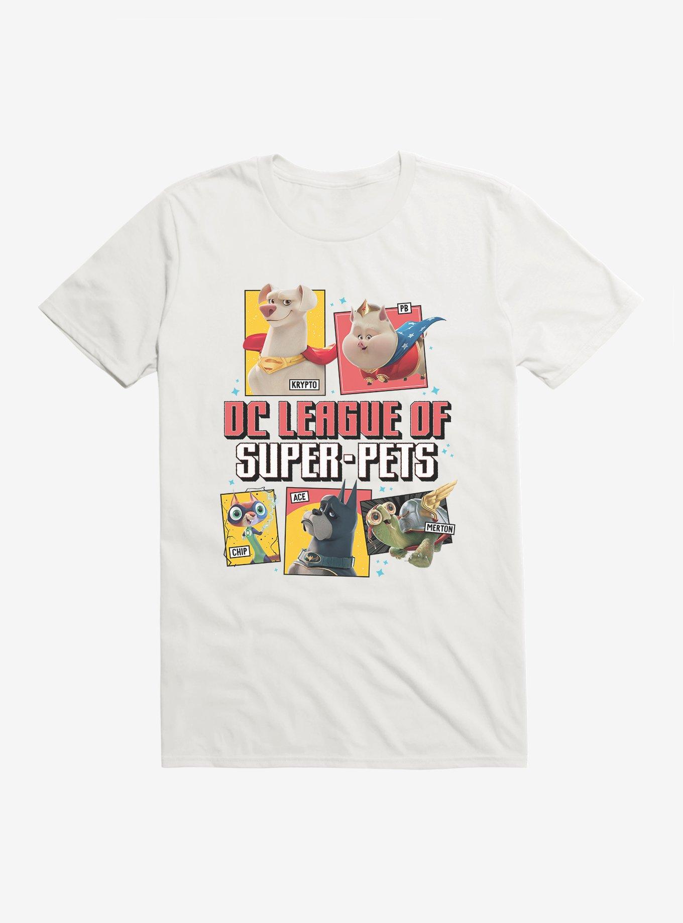 DC League Of Super-Pets Group Comic Style T-Shirt, WHITE, hi-res