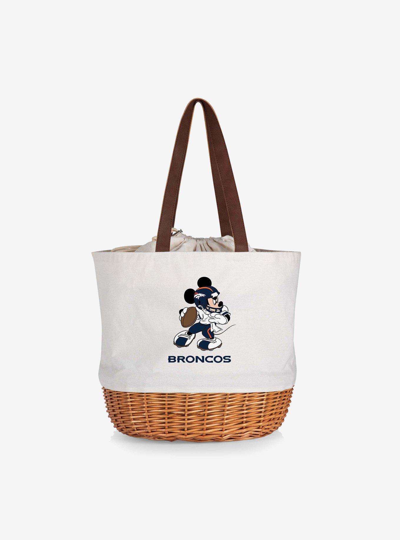 Disney Mickey Mouse NFL Denver Broncos Canvas Willow Basket Tote, , hi-res