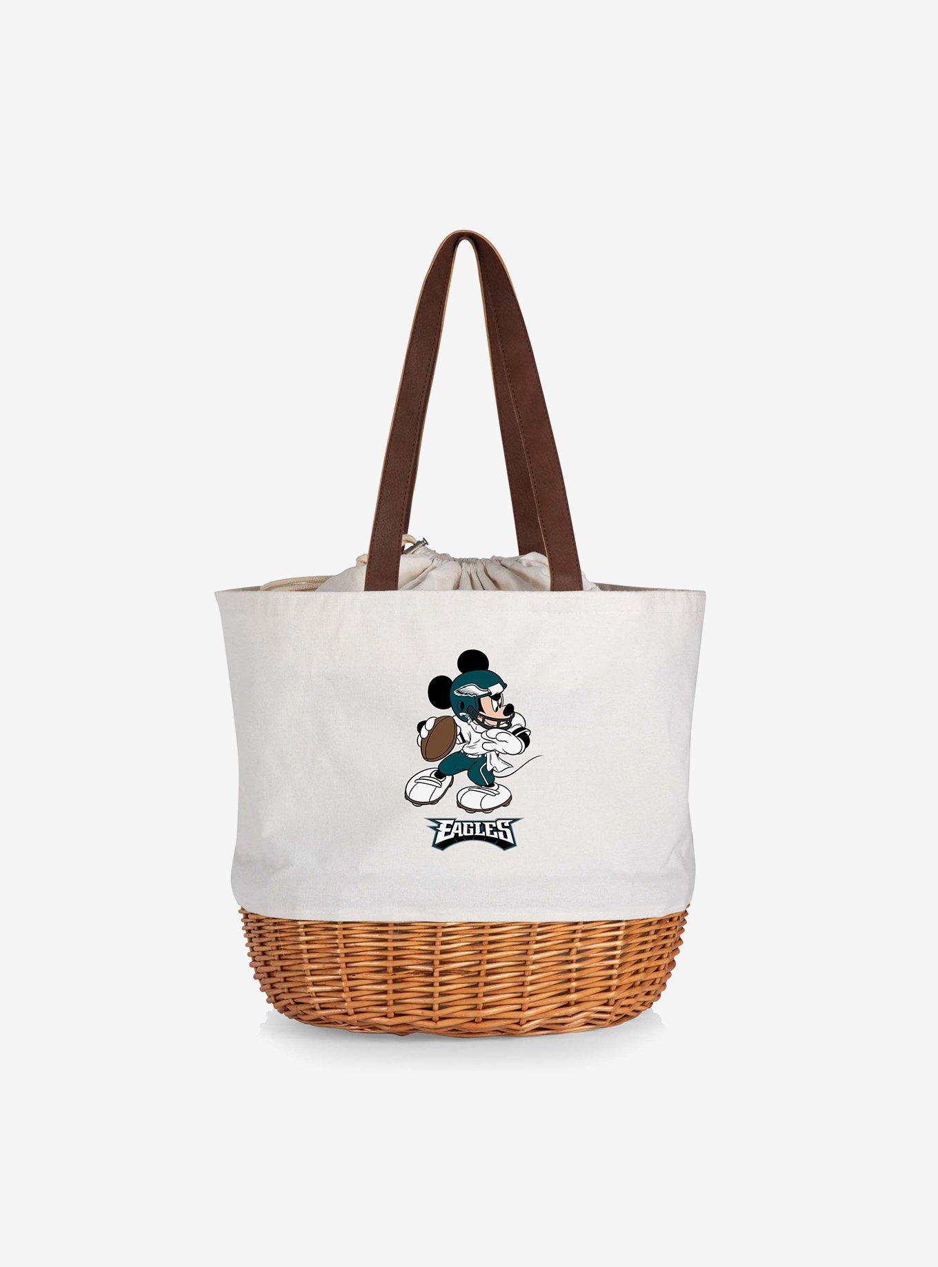 Disney Mickey Mouse NFL Philadelphia Eagles Canvas Willow Basket Tote