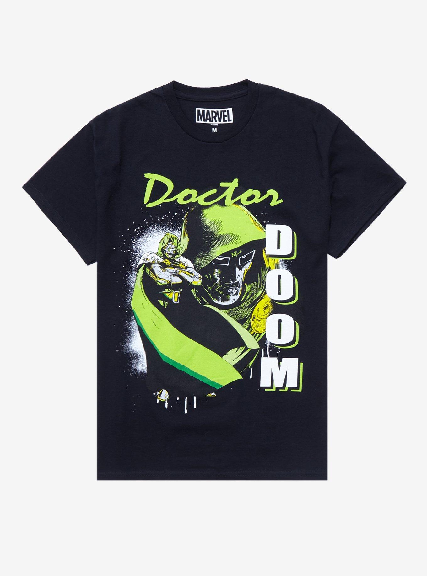 Marvel Fantastic Four Doctor Doom Double Portrait T-Shirt - BoxLunch Exclusive, BLACK, hi-res