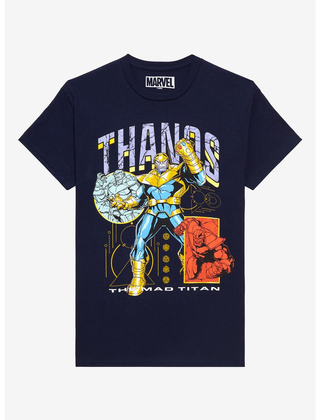 Marvel The Avengers Thanos Portrait T-Shirt - BoxLunch Exclusive, NAVY, hi-res