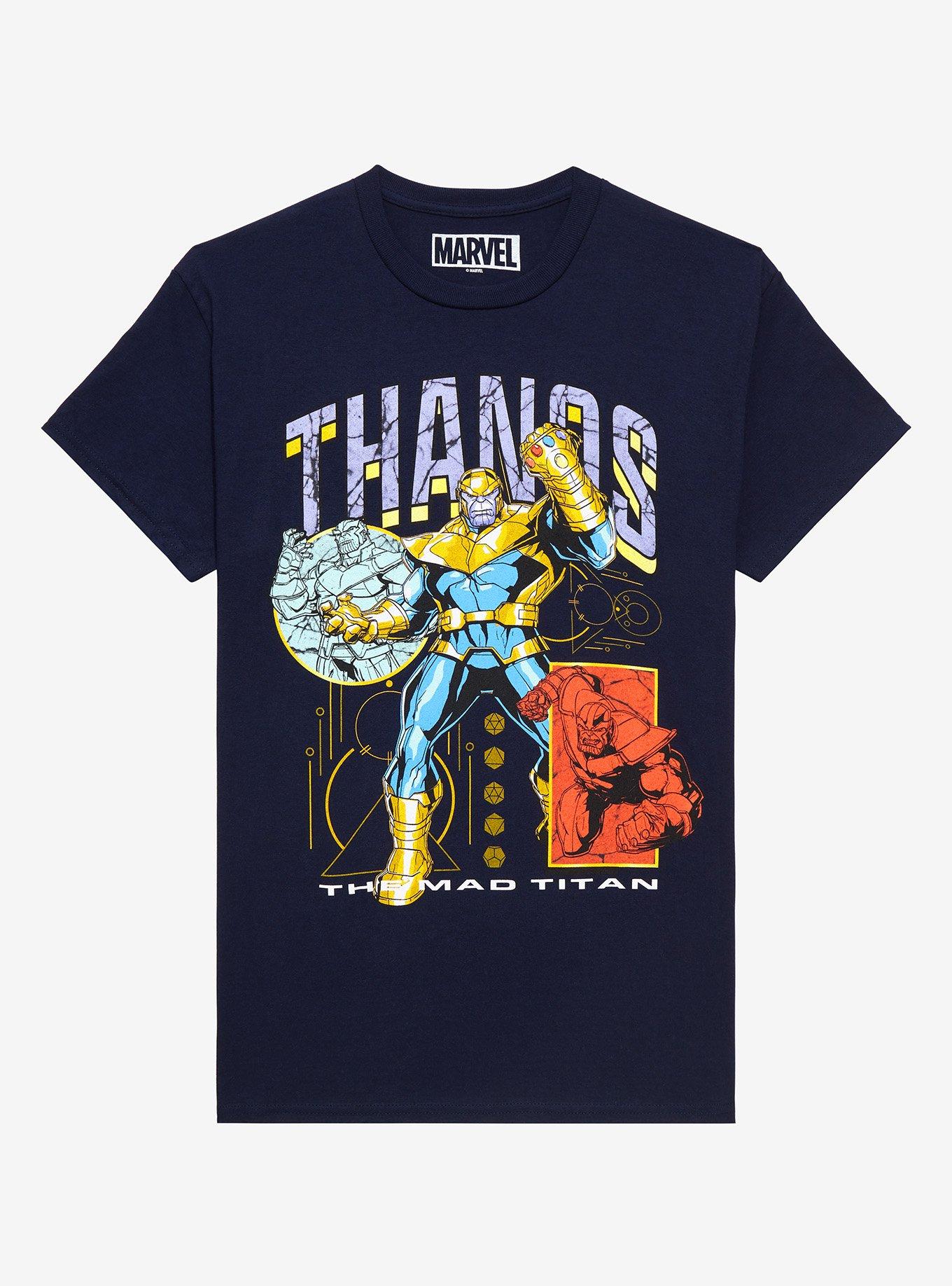 Marvel The Avengers Thanos Portrait T-Shirt - BoxLunch Exclusive, NAVY, hi-res