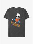 The Simpsons Bart Skeleton Skates T-Shirt, CHARCOAL, hi-res
