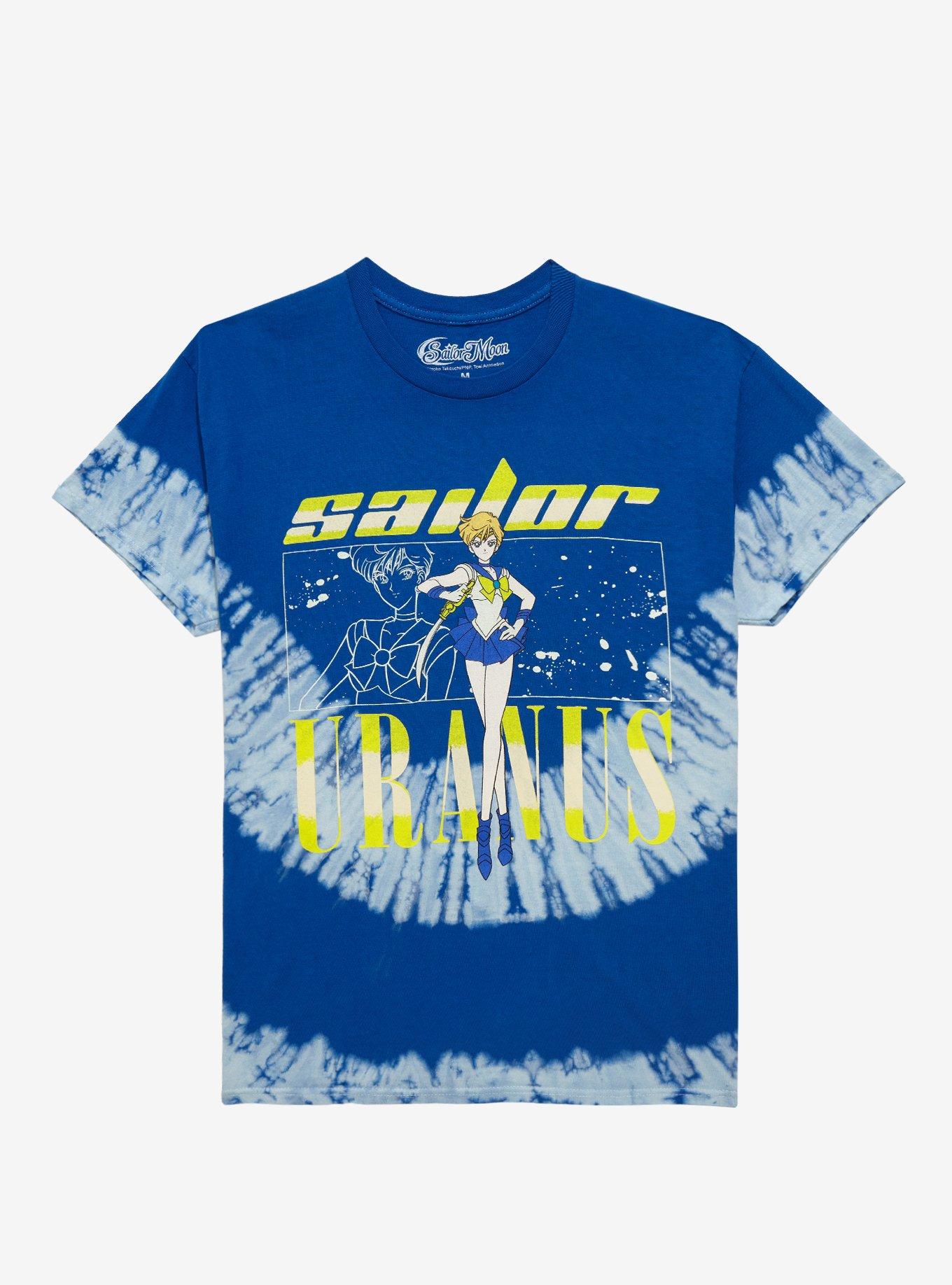 Sailor Moon Sailor Uranus Double Portrait Tie-Dye T-Shirt - BoxLunch Exclusive, BLUE, hi-res